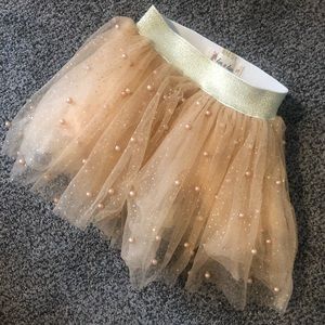 Gold beige tulle skirt